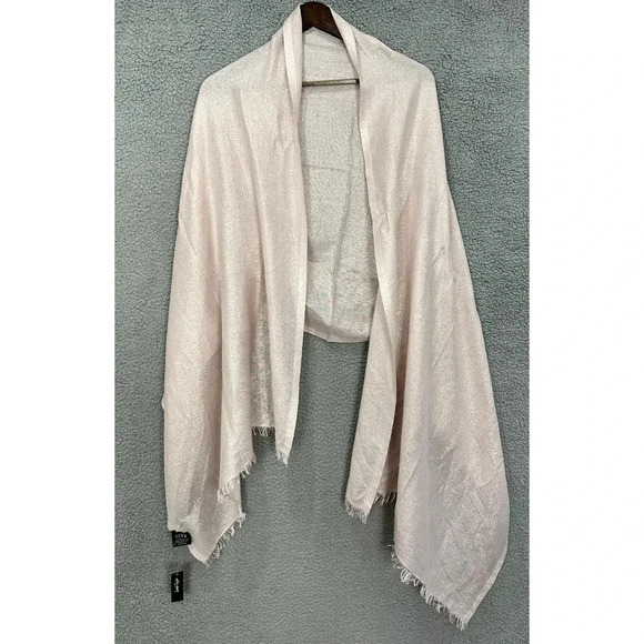 Lord & Taylor Scarf Womnes One Size Pink Glitter Shimmer Fringe Wrap‎ NWT - Picture 1 of 5
